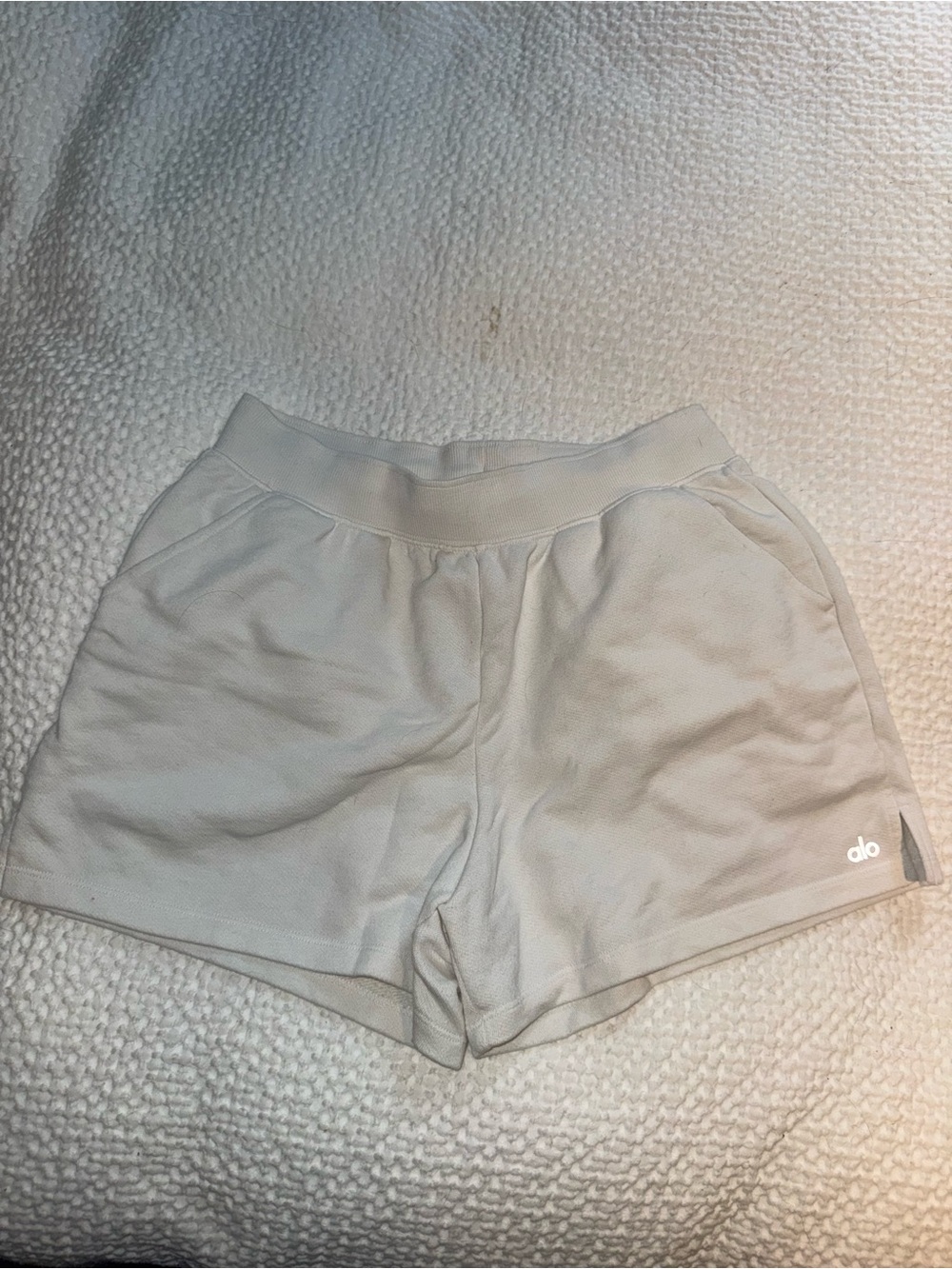 ALO Yoga Women's Athletic Shorts in Light Gray